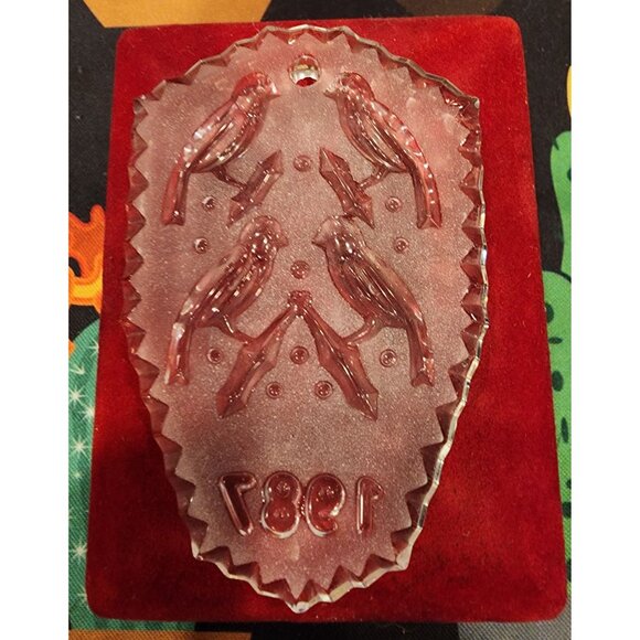 1987 Waterford Crystal Ornament Four Calling Birds with box - Picture 2 of 5